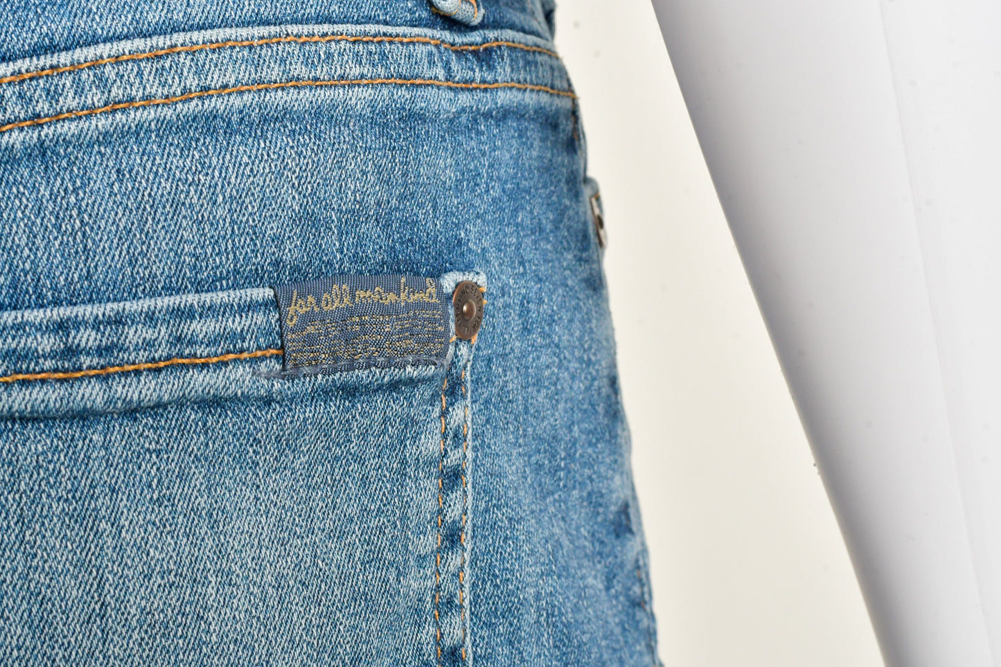 7 for all mankind - Denim Frayed Hem Mini Skirt