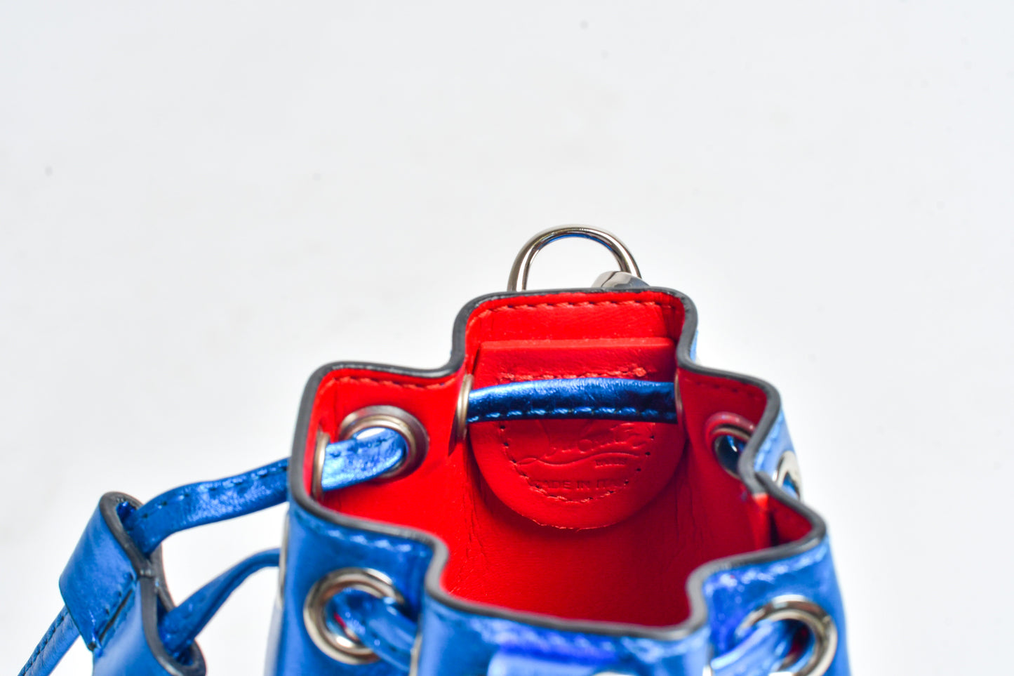 Christian Louboutin Mini Marie Jane Metallic Leather Bucket Bag